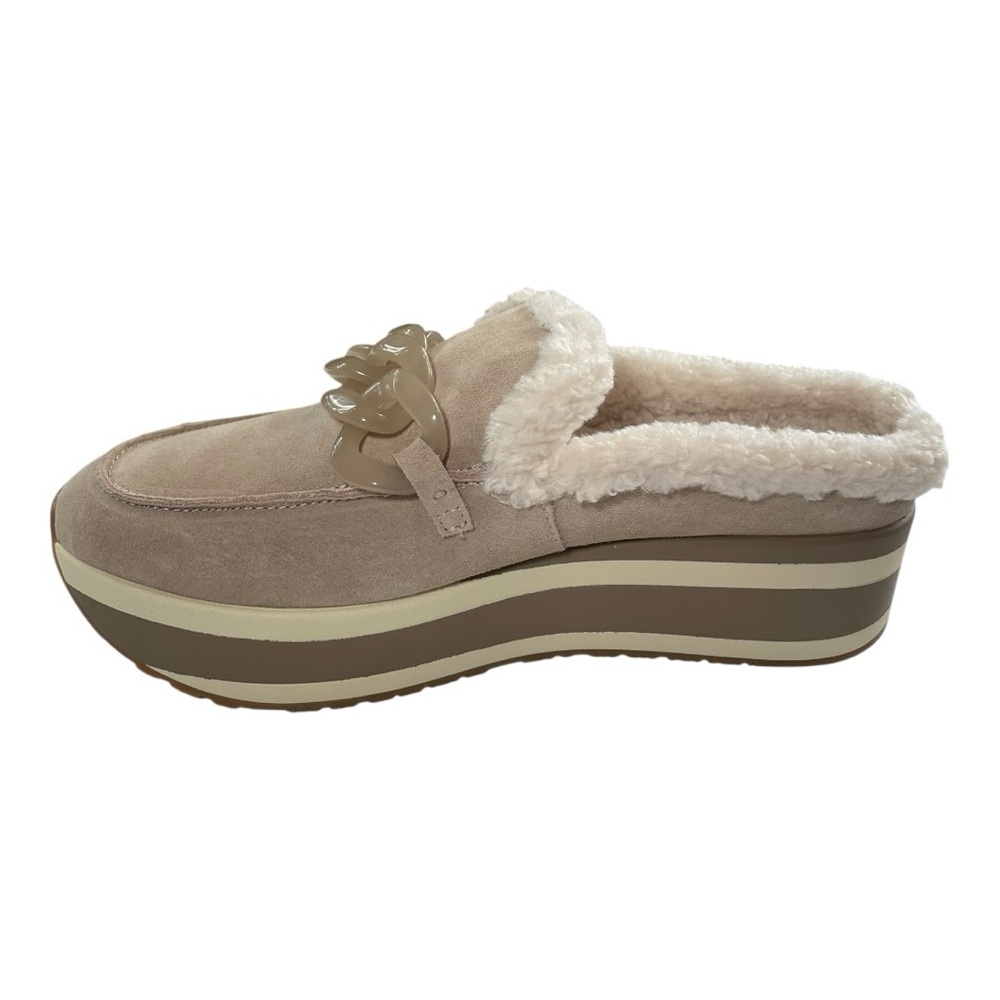 Dolce Vita Jamey Plush Suede Chain Detail Platform Loafer Mules Wmn’s Sz 8.5 New - Picture 2 of 8